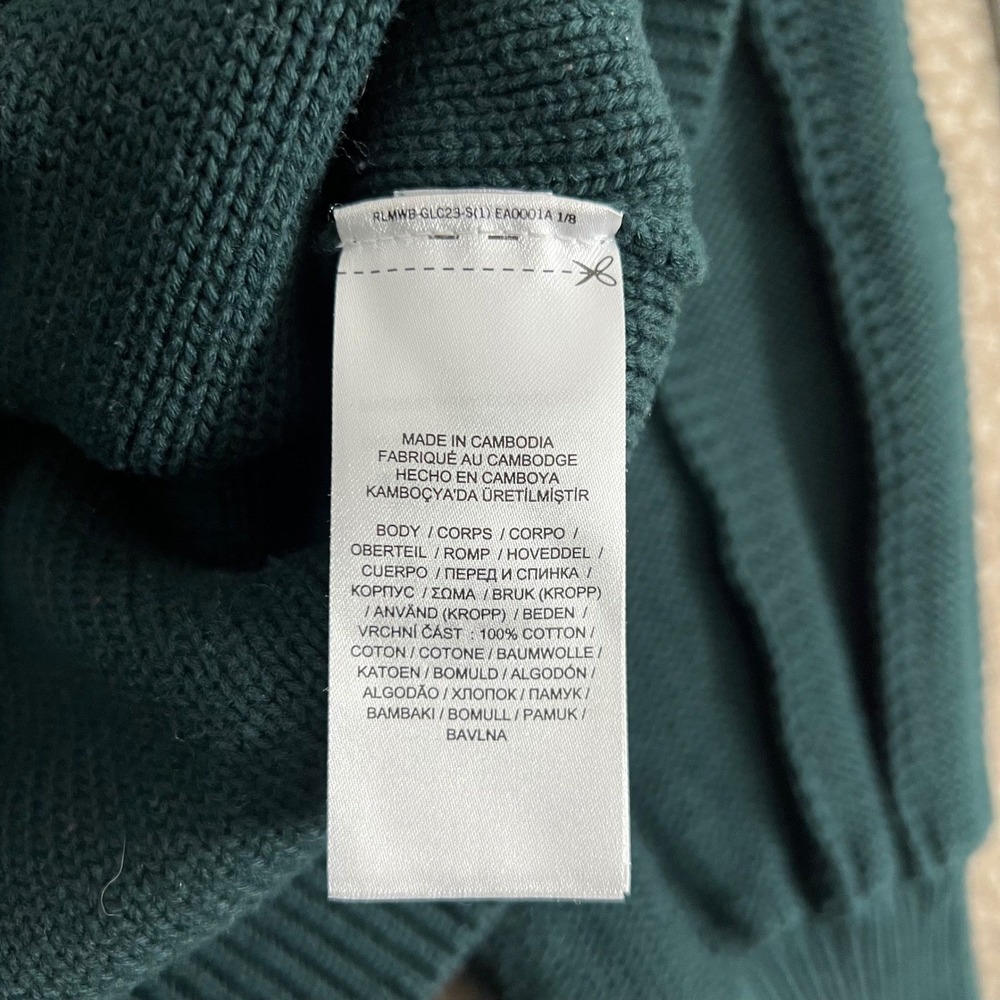 Lauren Ralph Lauren Women Knit Sweater Puff Sleeve Crew Neck Green Size L - Picture 3 of 6
